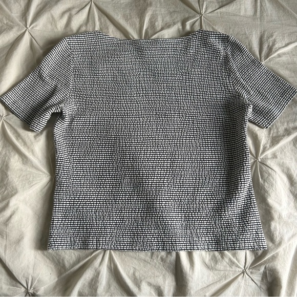 Club Monaco Womens Large Textured Gray Striped Top - Picture 6 of 6